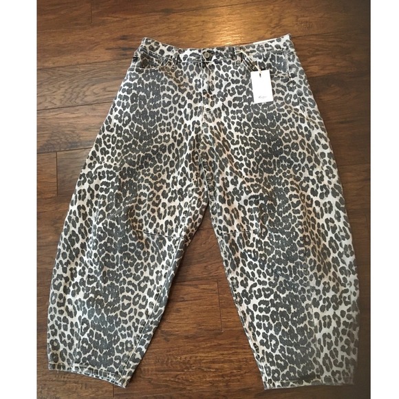 KanCan Denim - KanCan High Rise Barrel Horseshoe Jeans Leopard Print size 13/30 NWT